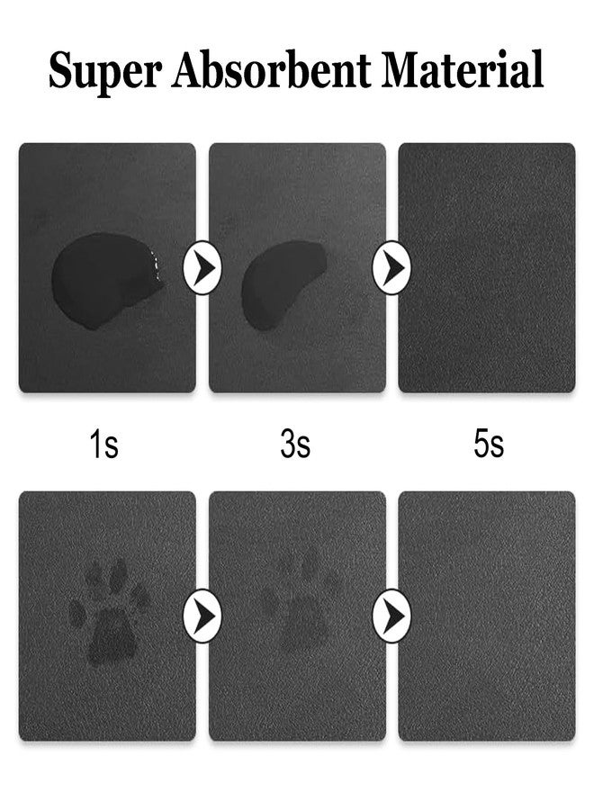 YCTMALL Pet Feeding mat Dog and cat Food Bowl mat Absorbent Non-Slip diatomite Dog Water Bowl mat Super Absorbent Quick Drying pet Food mat to Prevent Water Spills（Black+24.2x16.9in+Bone Shape） - Image 5